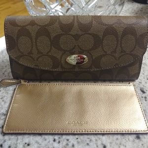 BNWT COACH Slim Envelope Wallet w/ POP Pouch
